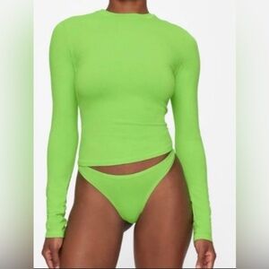 SKIMS Cotton Jersey Long Sleeve in RARE. Neon Green